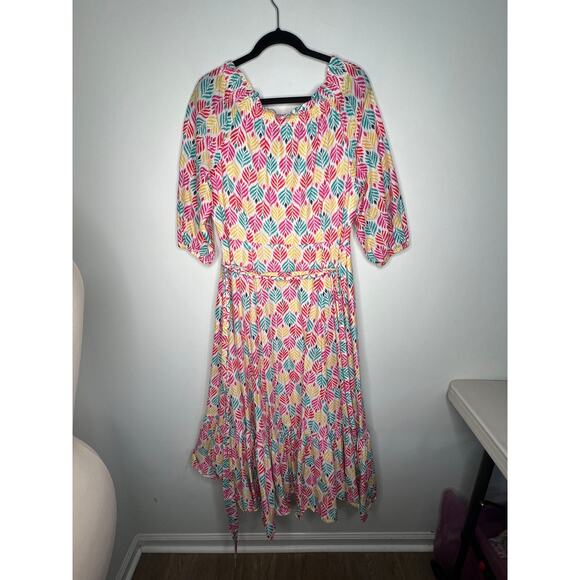 Boden Colorful Leaf Print Mini Dress - Picture 6 of 11